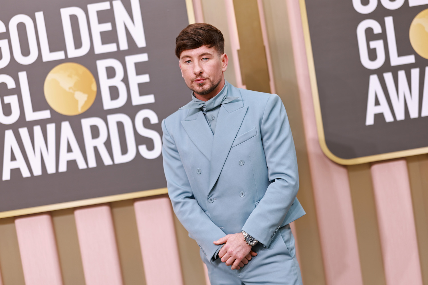 Barry Keoghan attends the 80th Annual Golden Globe Awards in Custom LV.
