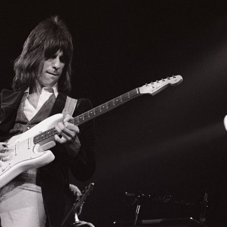 Jeff Beck performing on stage circa 1973.