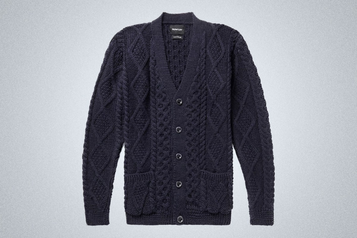 Howlin’ Blind Flowers Cable-Knit Wool Cardigan