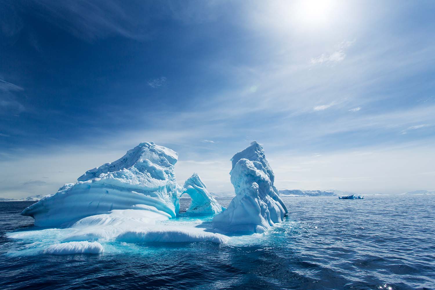 Iceberg in spring sunshine floating in Gerlache Strait 