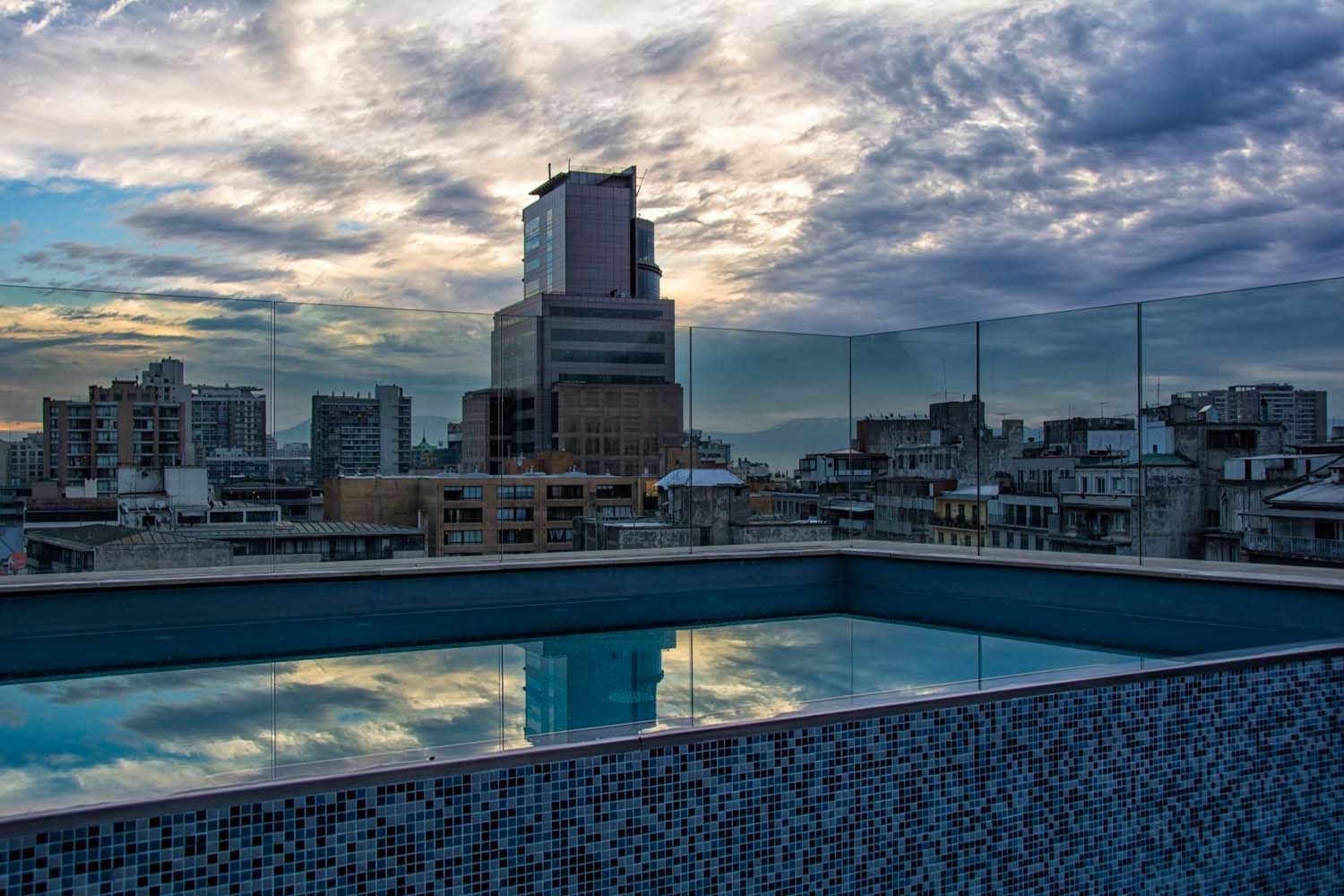 View from the pool at The Singular Santiago Lastarria Hotel