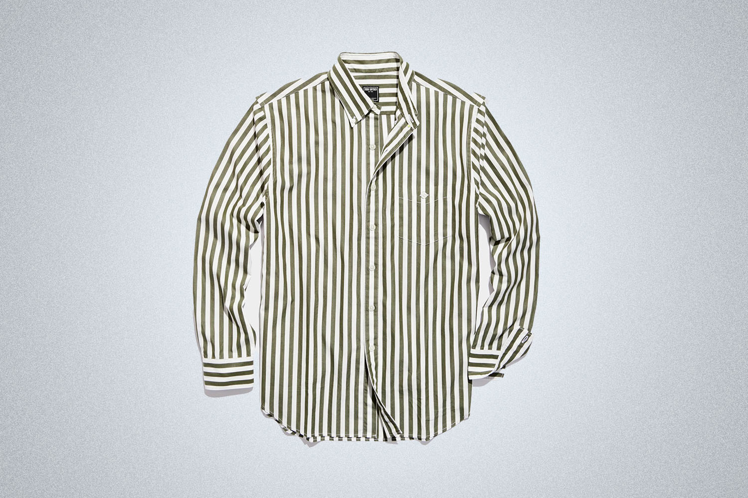 Todd Snyder Classic Fit Olive Banker Stripe Poplin Shirt