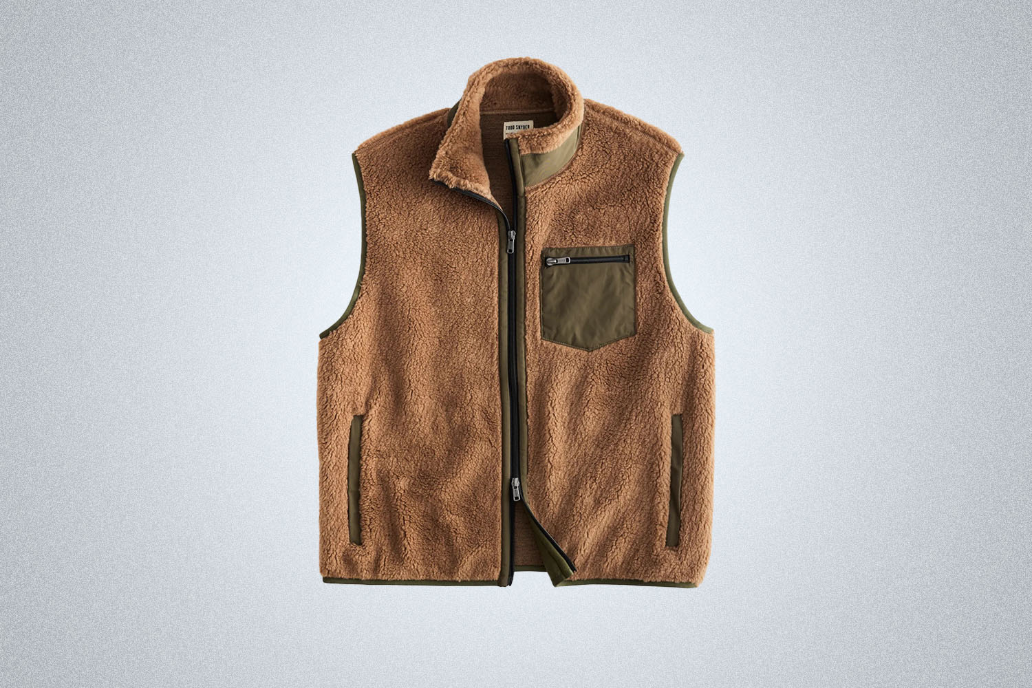 Todd Snyder Solid Adirondack Fleece Vest in Camel