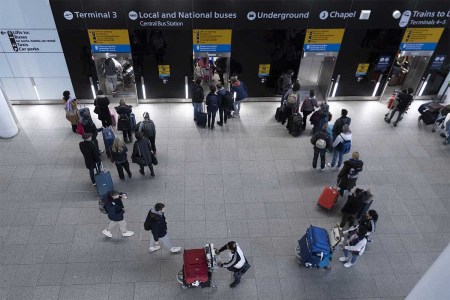 A view from an airport, in London, United Kingdom on January 05, 2023. Foreign visitors will soon need to fill out an online form and pay a fee to enter the UK.