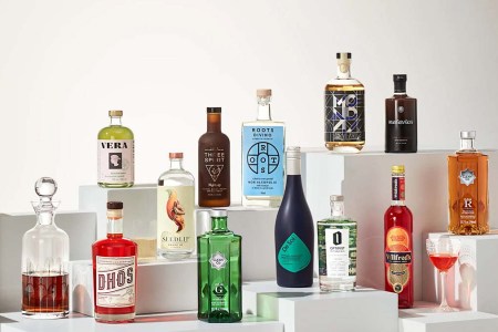 A selection of non-alcoholic spirits as sold by Boisson