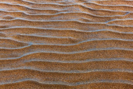 Waves of brown sand.