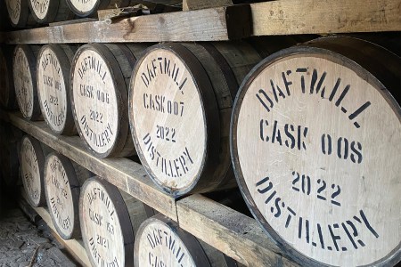 Barrels at Daftmill Distillery