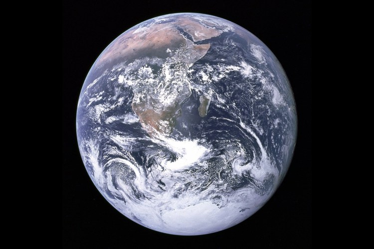 A photo of planet Earth as seen from space. New research shows that the Earth's core is slowing down.