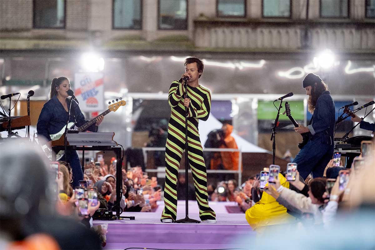 Harry Styles on Thursday May 19, 2022 performing on the "Today" show. In spite of having the number one streaming song of 2022, music streams for top artists are down.