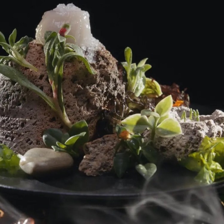 the island raw scallop dish from the menu movie