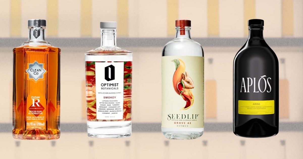 four bottles of non-alcoholic spirits