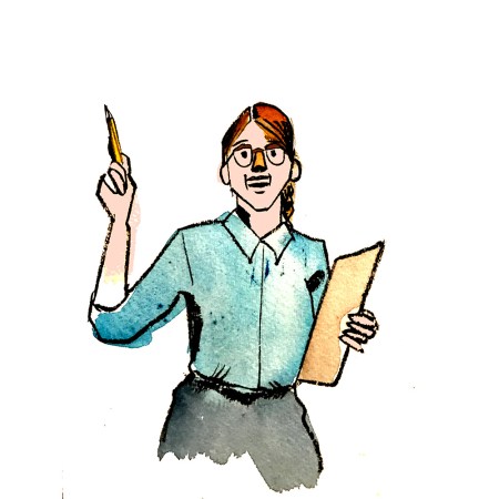 A cartoon of Sophie Lucido Johnson, drawn by "New Yorker" cartoonist Sophie Lucido Johnson