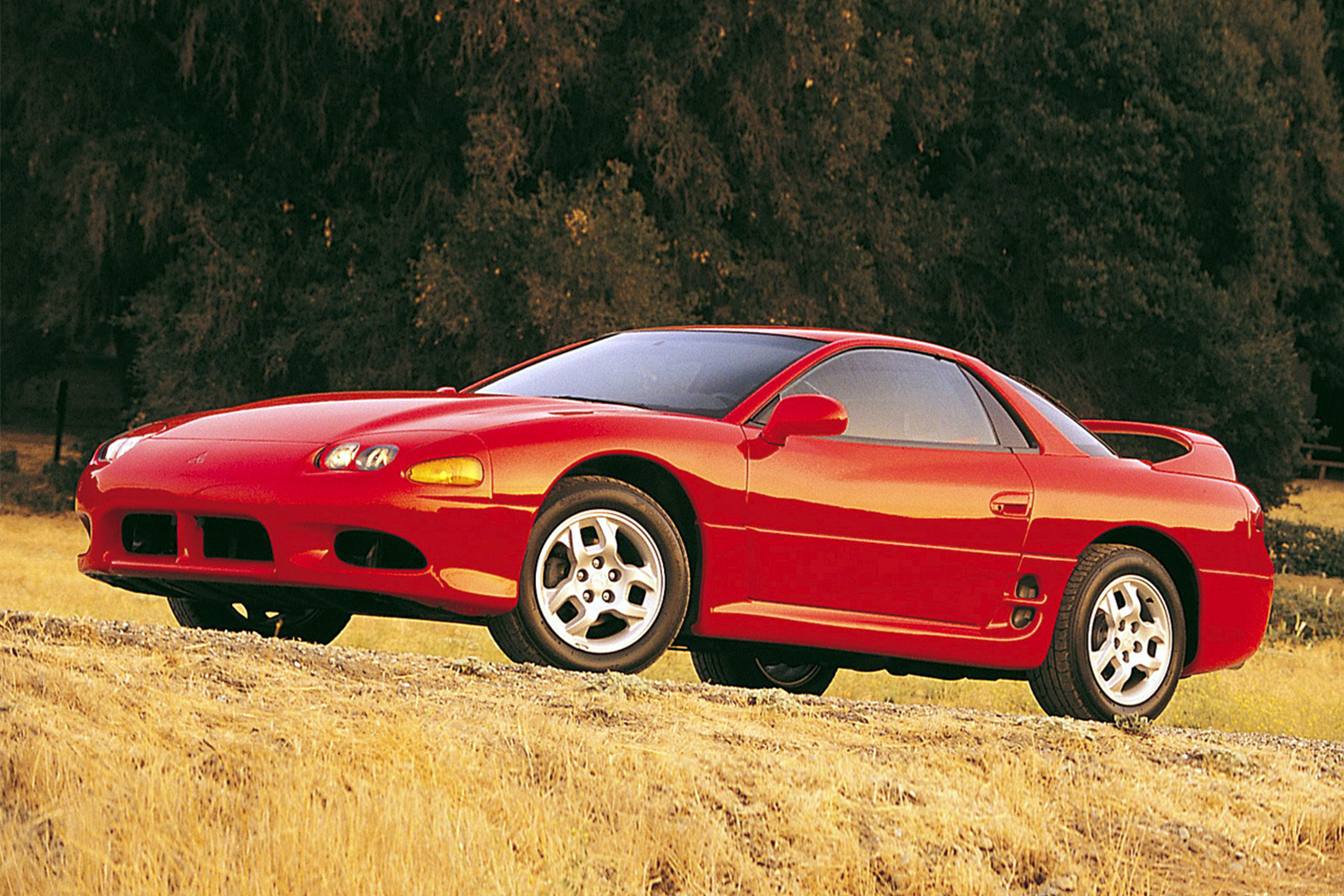 A 1993 Mitsubishi 3000GT in red