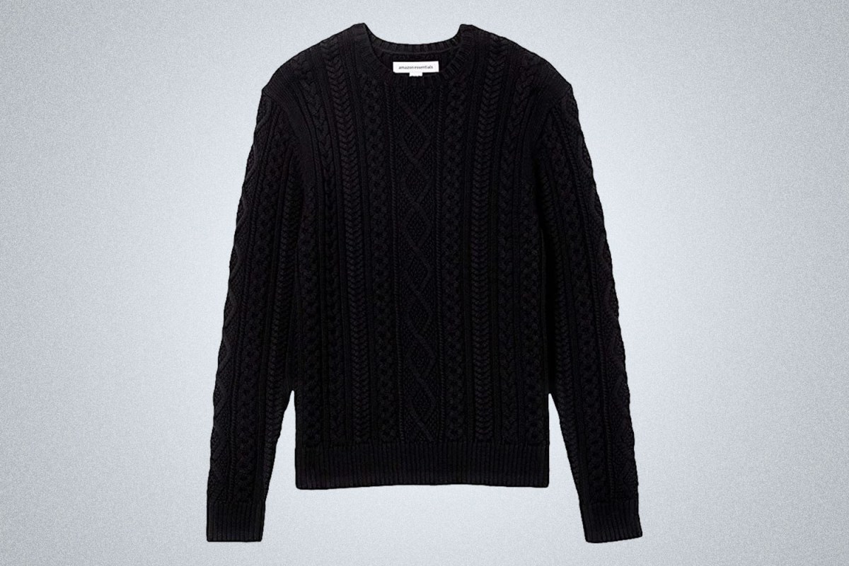 Amazon Essentials Cotton Fisherman Cable Crewneck Sweater