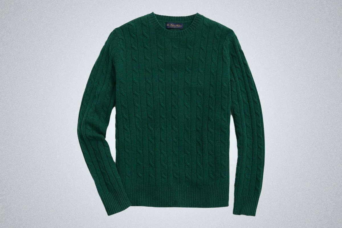 Brooks Brothers Lambswool Cable Knit Sweater￼