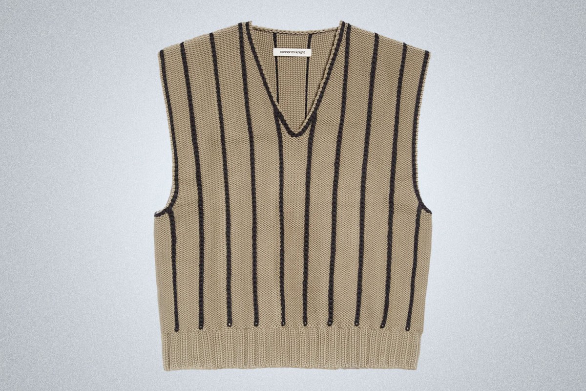 Connor McKnight Cord Stripe Merino Wool Sweater Vest