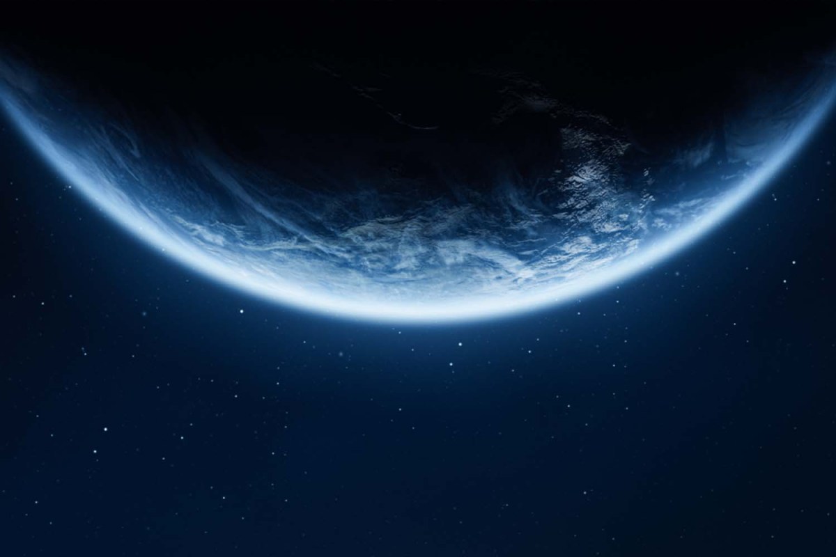 A rendering of Earth as seen from outer space. Startup Iwaya Giken wants to democratize space travel with balloon flights.