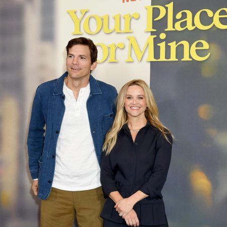Ashton Kutcher and Reese Witherspoon attend the photocall for Netflix's "Your Place Or Mine" at Four Seasons Hotel Los Angeles at Beverly Hills on January 30, 2023.