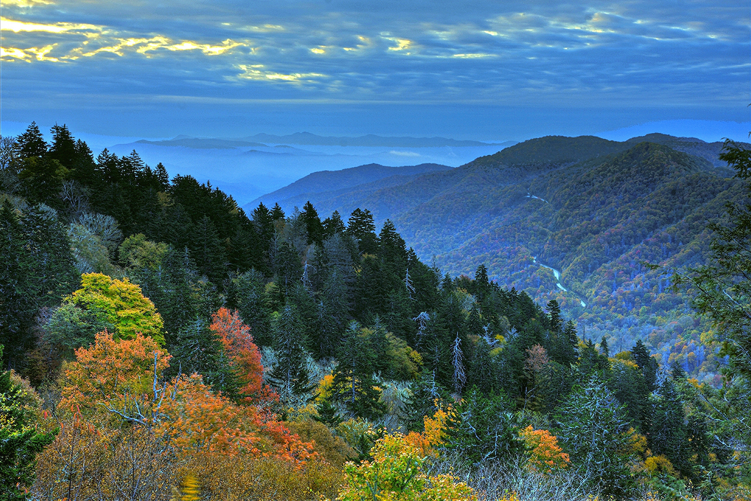 Newfound Gap Sunrise at Great Smoky Mountains National Park