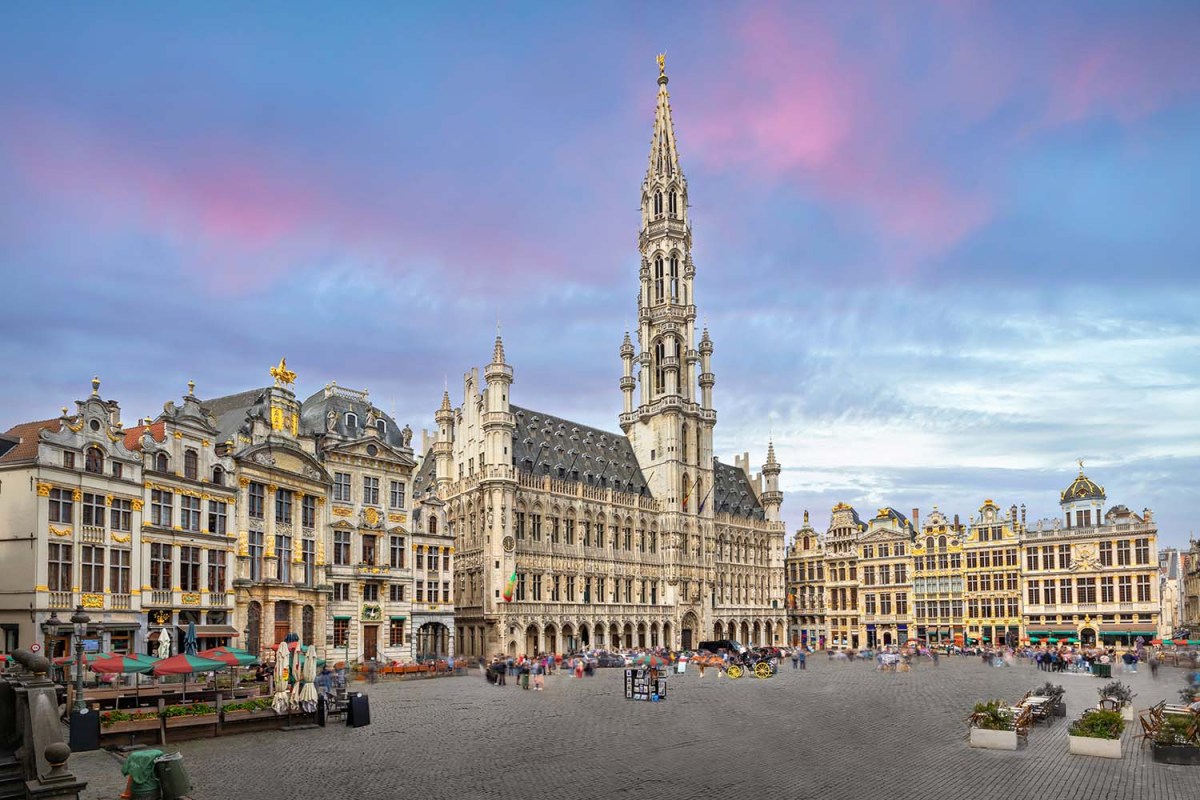 Grand Place In Brussels at dusk