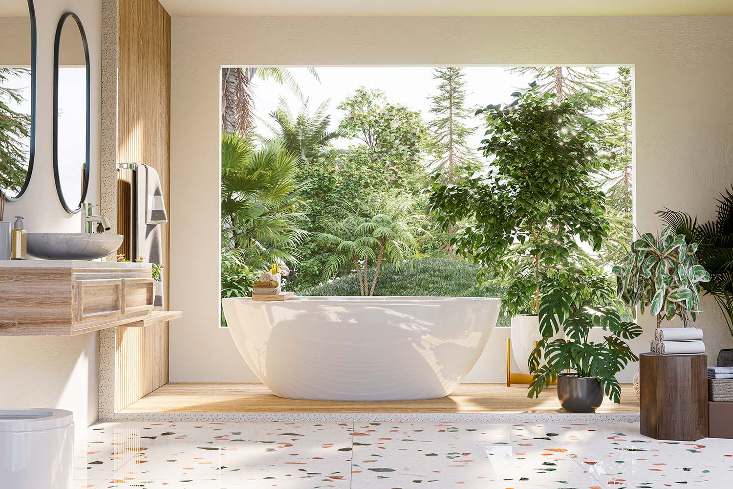 A hotel bathtub with a view. Turns out hotel baths are as gross as everyone says on TikTok.