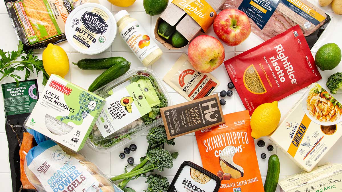 An array of items from the online grocery store Hungryroot