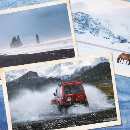 A collage of photos of Iceland adventures.