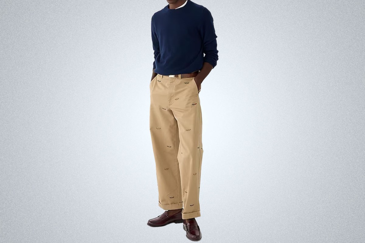 J.Crew Giant-Fit Chino Pant in Embroidered Canoe