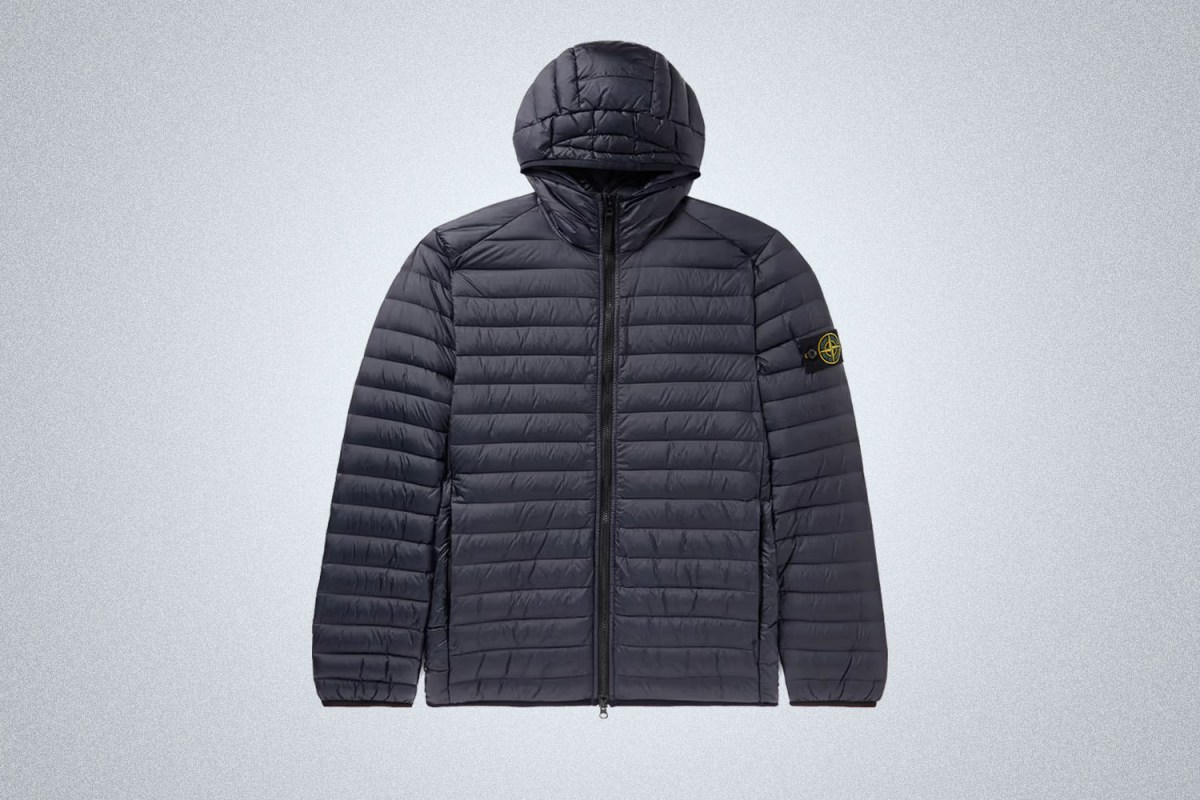 Stone Island Channel Quilted Shell Hooded Down Jacket