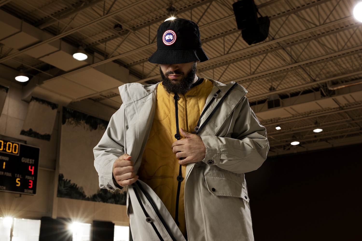 a model in the Canada Goose x Union LA collection
