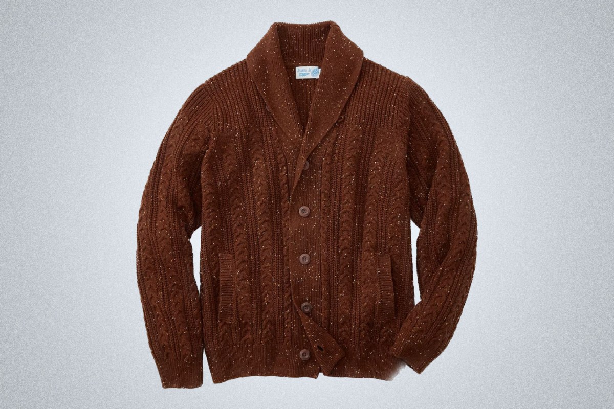 Wellen Seawool Fisherman Shawl Cardigan Sweater