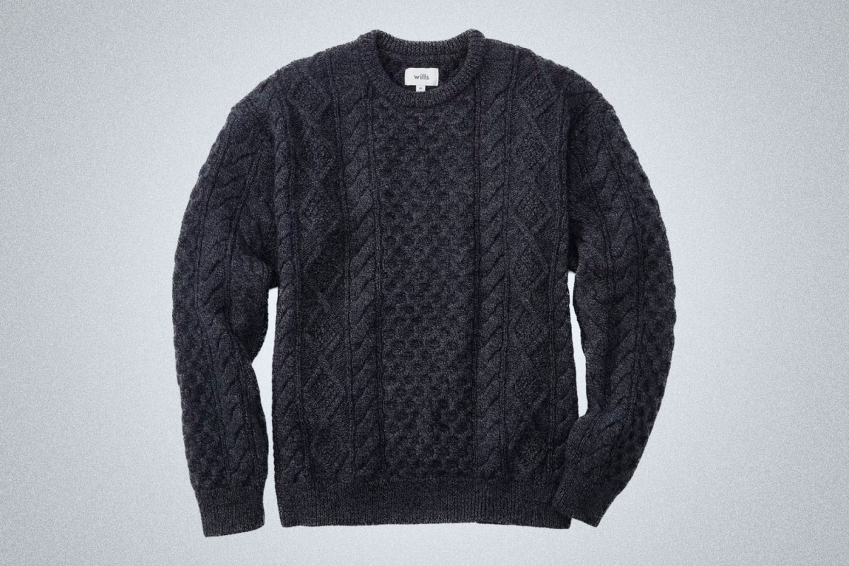 Wills Aran Cable Crew Sweater