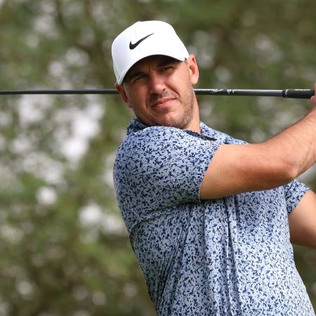 Brooks Koepka plays a tee shot at the PIF Saudi International. Is the LIV Golf star planning a return to the PGA Tour?