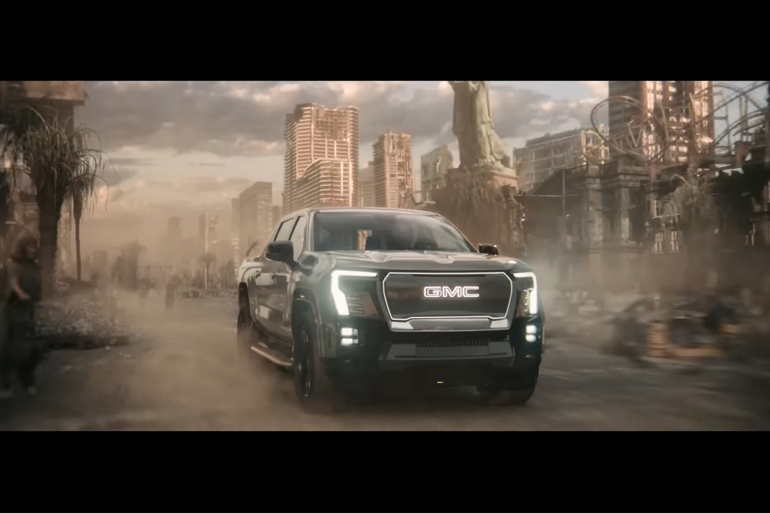 The GMC Sierra EV Denali from the Super Bowl ad from Netflix and GM
