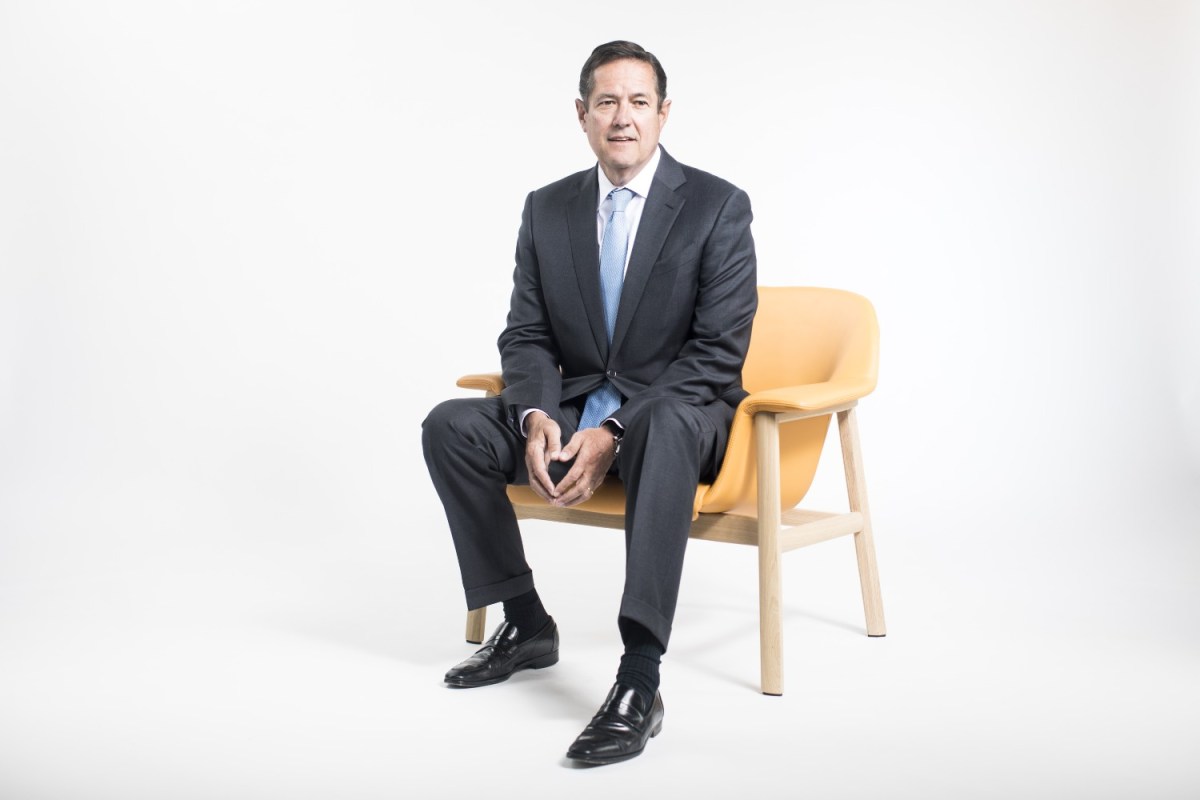 Jes Staley, the former CEO of Barclays, sitting on a chair. He has been named in a Jeffrey Epstein-related lawsuit.