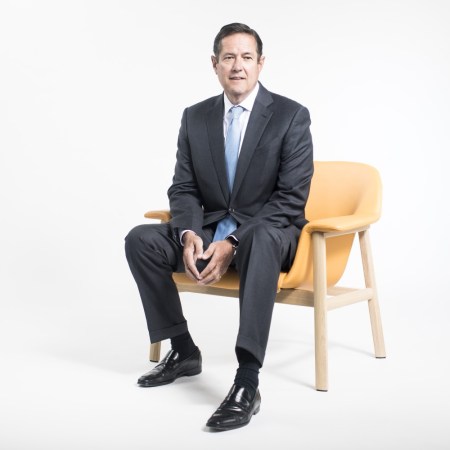 Jes Staley, the former CEO of Barclays, sitting on a chair. He has been named in a Jeffrey Epstein-related lawsuit.