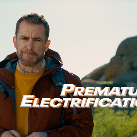 Jason Jones in "Premature Electrification," the Super Bowl ad for the Ram 1500 REV, an electric pickup truck