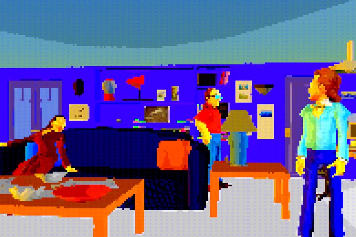 A screenshot from "Nothing, Forever," an AI-generated take on "Seinfeld"