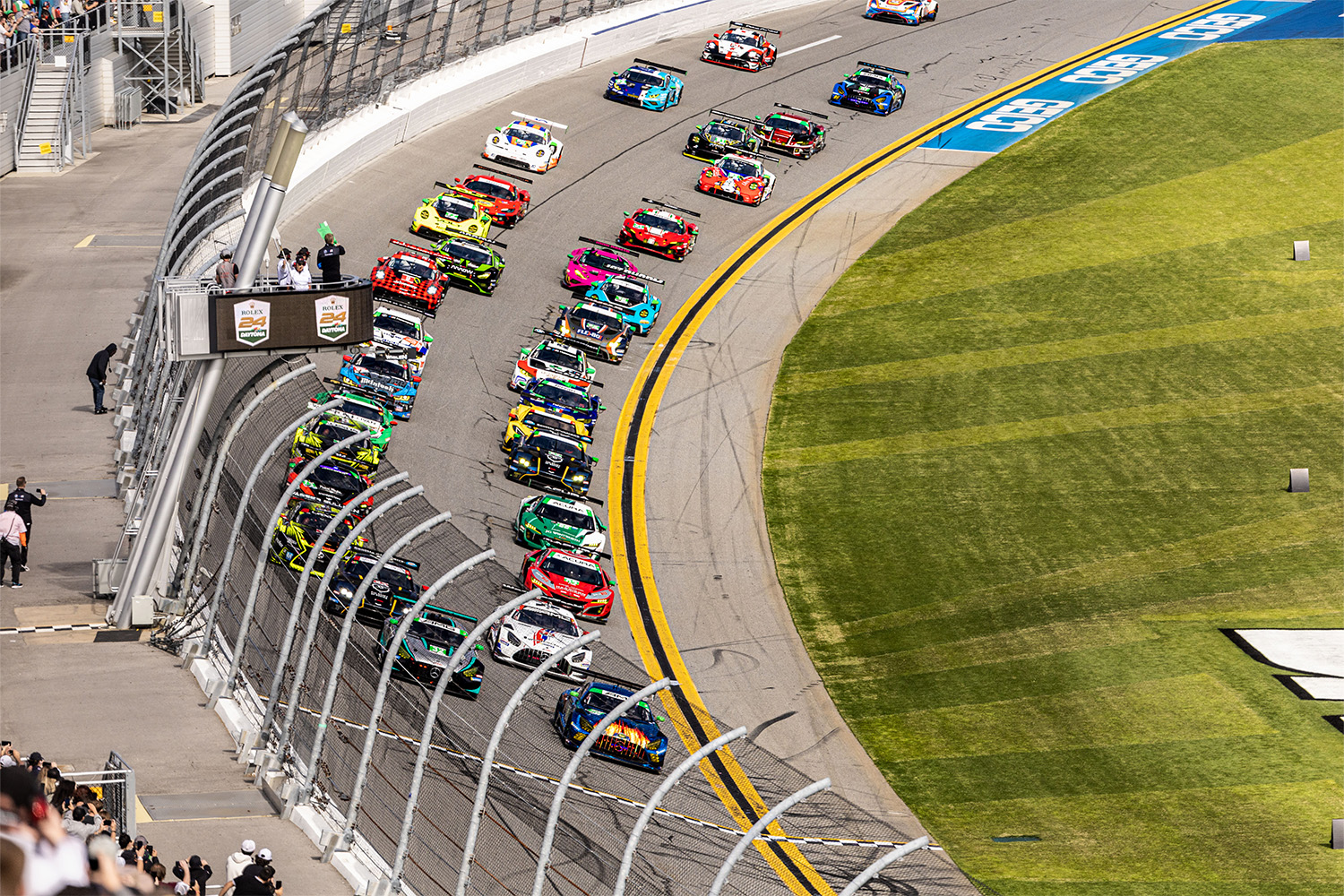 The GT Classes start the 61st running of the Rolex 24 at Daytona.