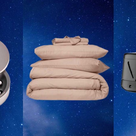 Some of the best sleep products for a better night's rest, on a blue background