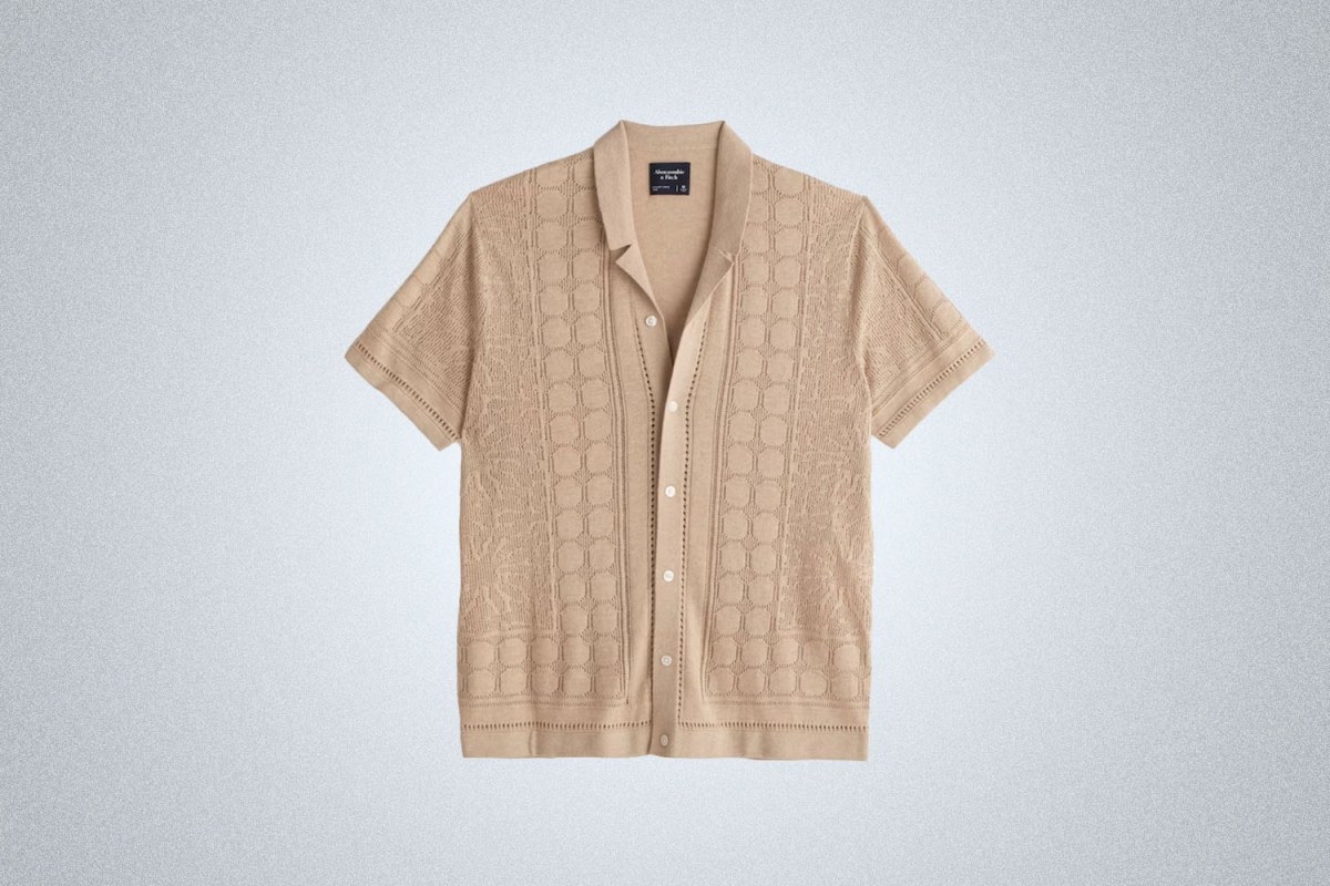 Abercrombie & Fitch Textural Button-Through Sweater Polo