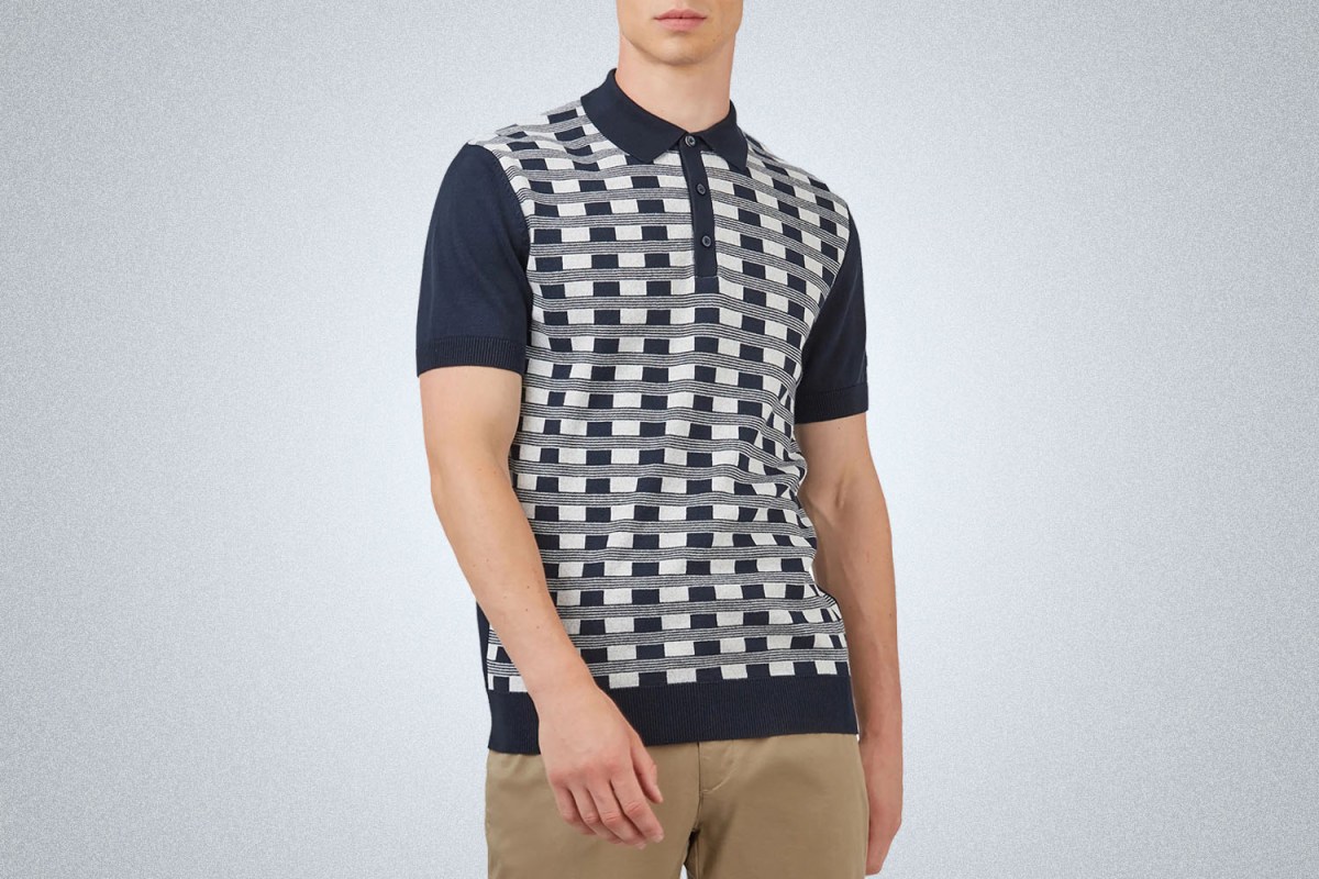 Ben Sherman Jacquard Cotton Polo Shirt