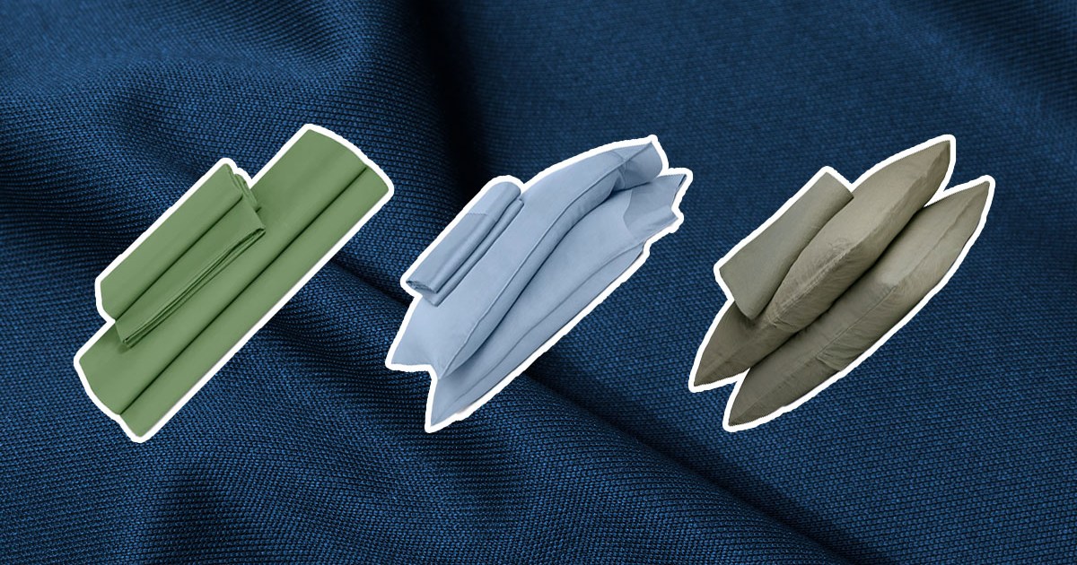 The best sheets for every type of sleeper on a blue cloth background