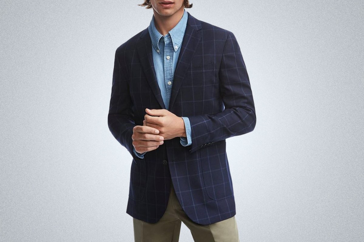 For The Serious Meetings (And Dates): Brooks Brothers Milano Slim-Fit Windowpane Hopsack Sport Coat