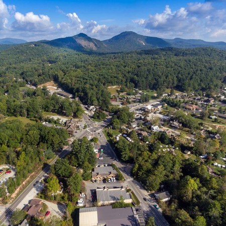Aerial view of Cashiers, North Carolina