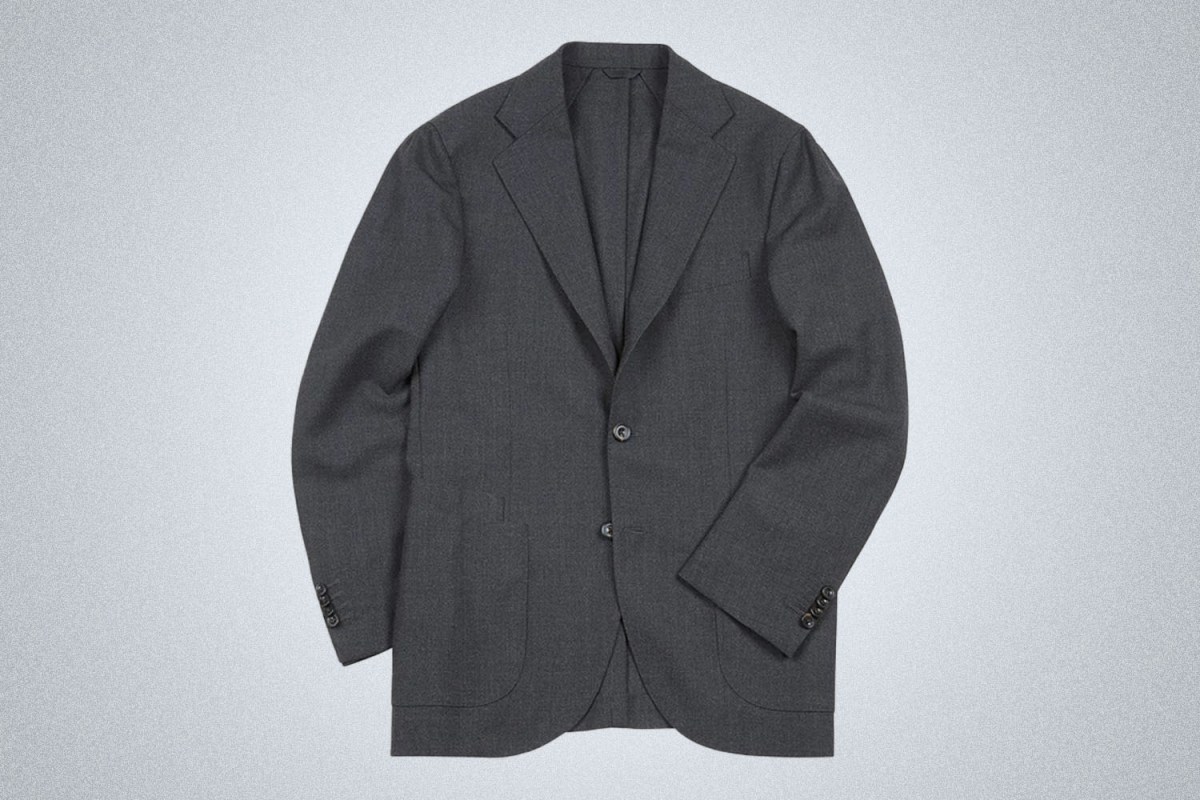 Drake’s Charcoal Tropical Wool Tailored Jacket