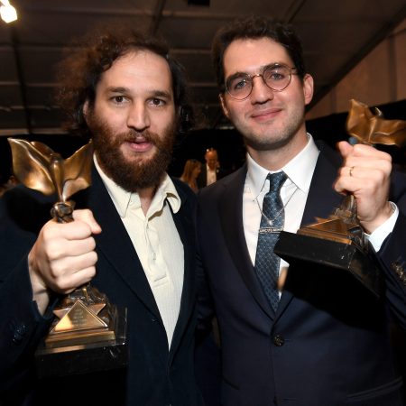 Joshua Safdie and Benjamin Safdie, winners of Best Director for "Uncut Gems," attend the 2020 Film Independent Spirit Awards.