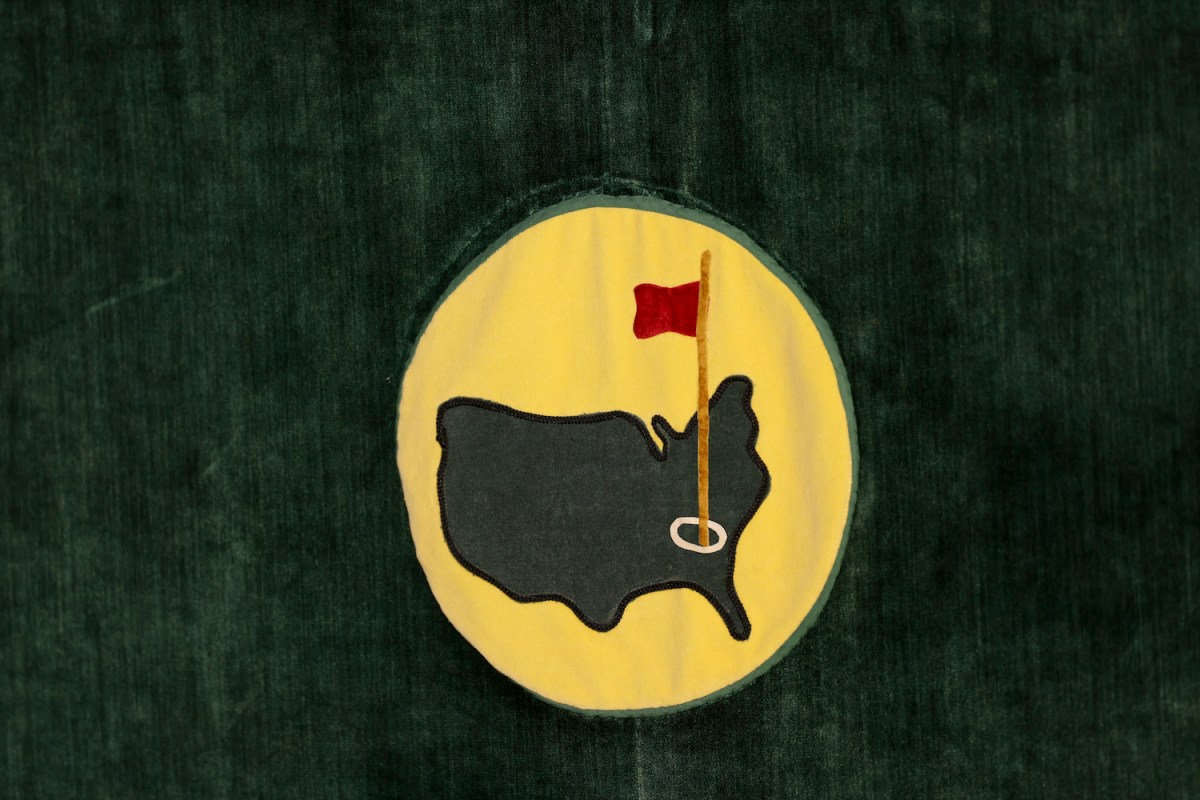 Closeup of Masters logo on Sunday at Augusta National. Augusta, GA 4/10/2022