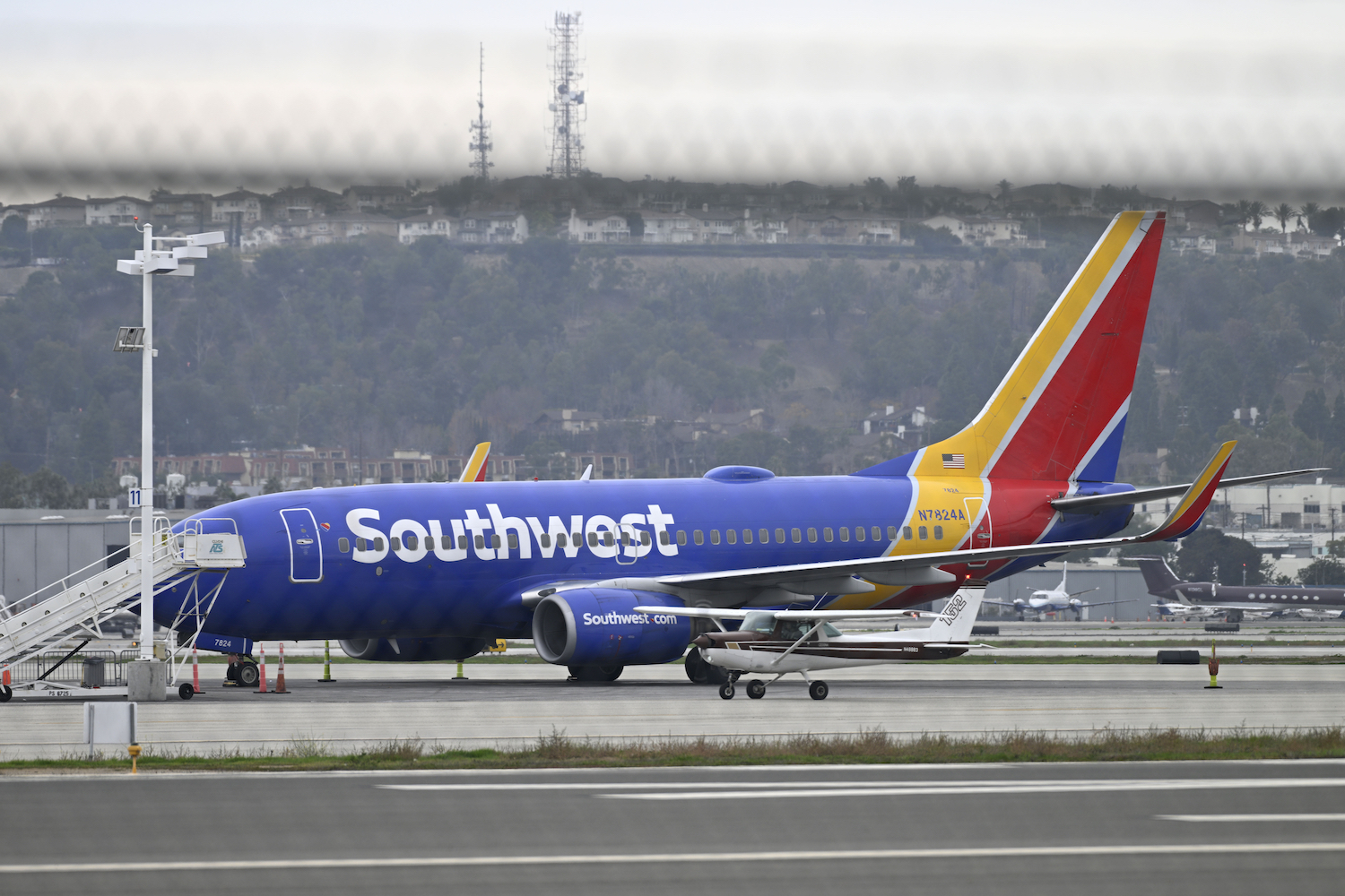 A Southwest Airlines airplane on the tarmac. The airline has partnered with Amazon Web Services to hopefully increase its "operational resiliency."