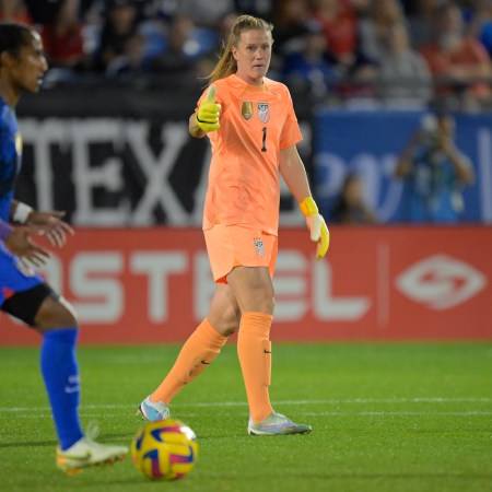 The US Women's National Soccer Team goalkeeper gives a thumbs up
